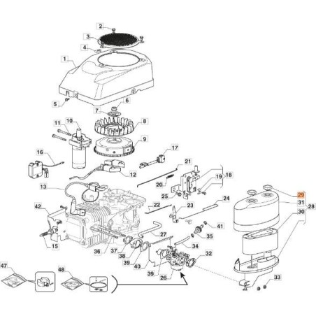 ORIGINAL EMAK AIR FILTER COVER KNOB G118551407E0R | NewgardenAgri.com