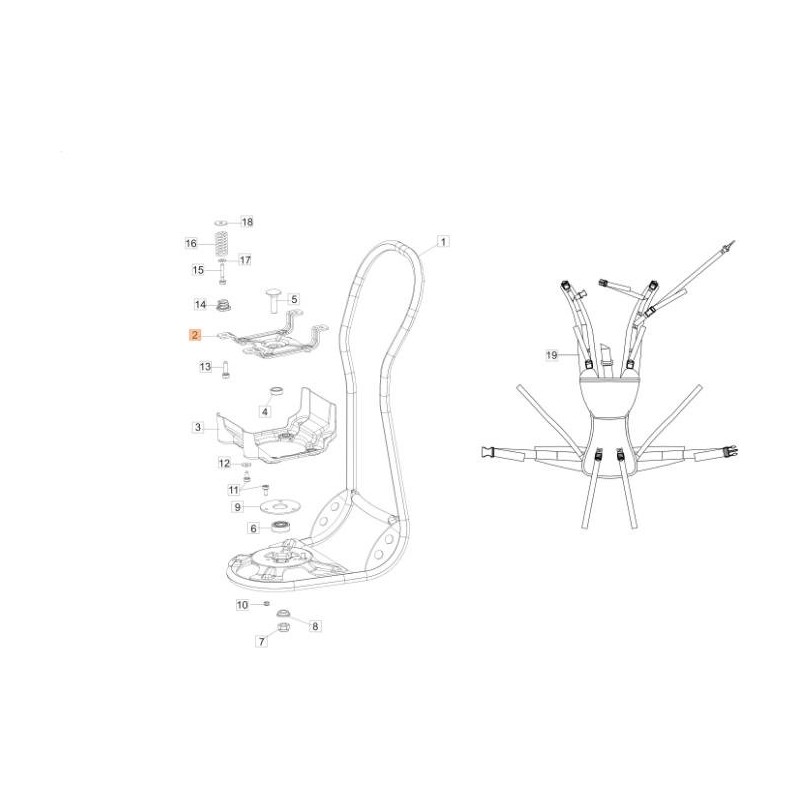 SUPPORT MOTEUR AVEC ÉCROUS SOUDÉS ZNB ORIGINAL EMAK 61530040R