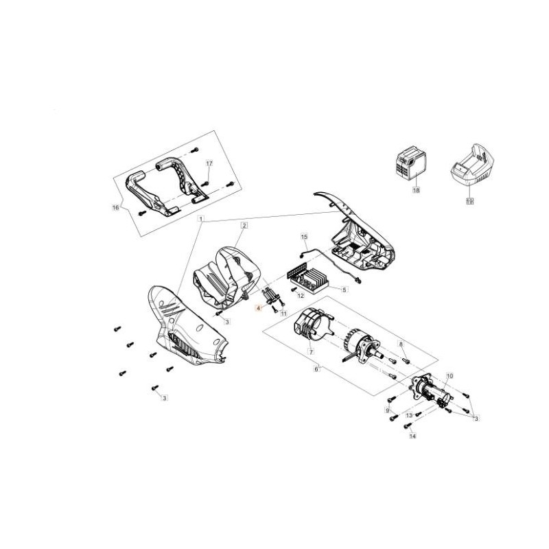 CABLAGGIO BATTERIA MULTITOOL 40V ORIGINALE EMAK 54120022R