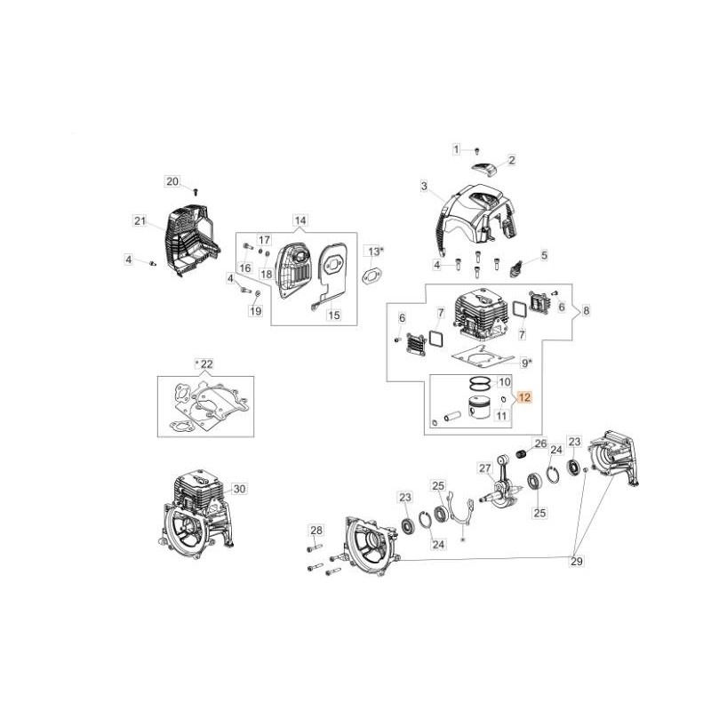 KIT PISTONE COMPL. ORIGINALE EMAK 61530179