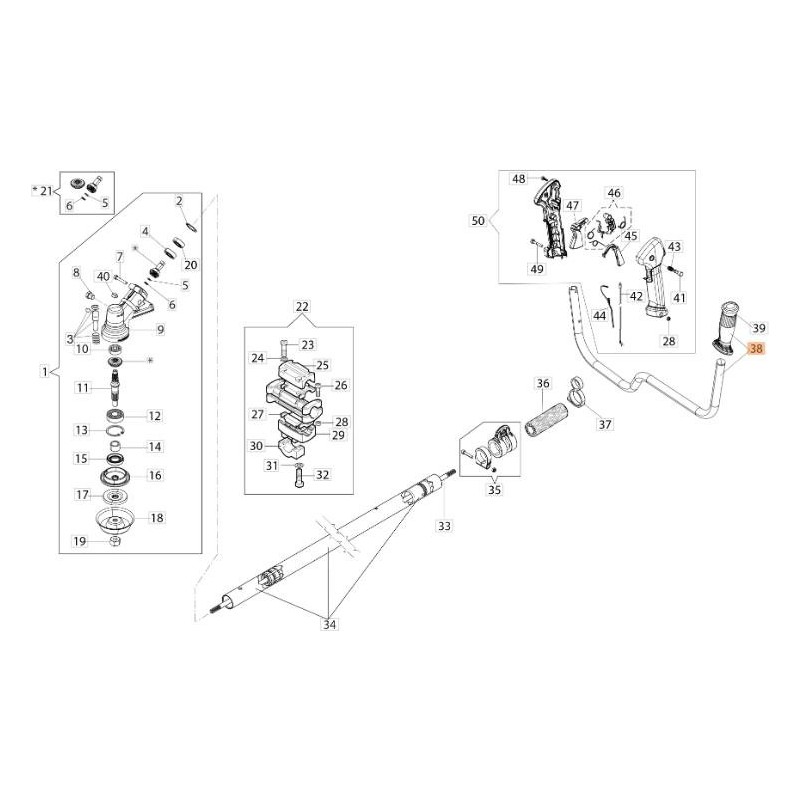 ORIGINAL EMAK HANDLE WITH KNOB 61400209R