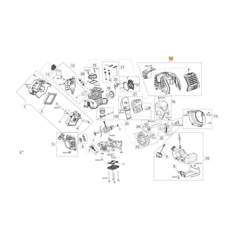 ORIGINAL EMAK ORANGE CYLINDER COVER KIT GZ000187