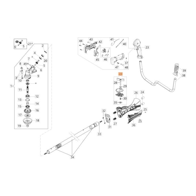 KIT MOZZO PER MANUBRIO D.22 ORIGINALE EMAK 61530184