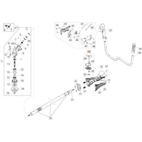 KIT MOZZO PER MANUBRIO D.22 ORIGINALE EMAK 61530184 | NewgardenAgri.com