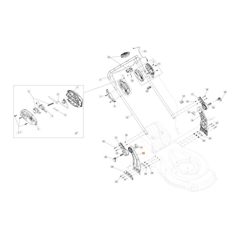 SOPORTE DE MANILLAR DERECHO (56V) ORIGINAL EMAK 54350038R
