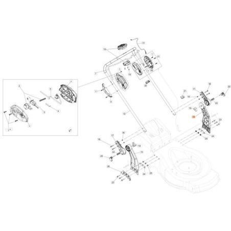SUPPORT DE GUIDON GAUCHE (56V) ORIGINAL EMAK 54350039R | NewgardenAgri.com