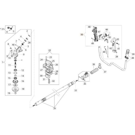 POIGNÉE INTÉGRALE COMPLÈTE AVEC FIL-CAVET T ORIGINAL EMAK 61402039BR | NewgardenAgri.com