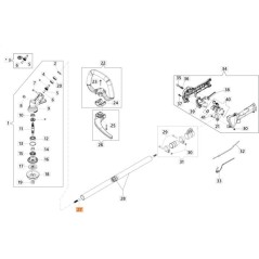 Câble de transmission ALB. D.8 x 1556 (Fraiser) d'origine EMAK 61530153R | NewgardenAgri.com
