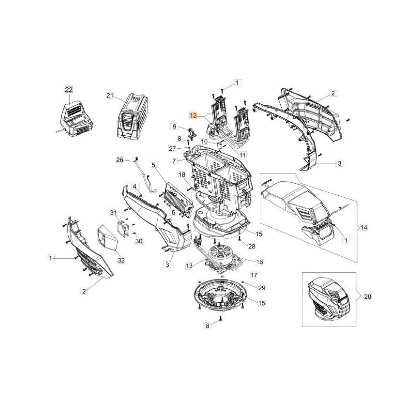 CONECTOR DE BATERIA CON CABLEADO Y RESORTE 56V ORIGINAL EMAK 54350171R