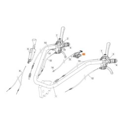 Cable de interruptor de encendido y apagado L.1730 con acel. Kohler Original EMAK 3044030R | NewgardenAgri.com