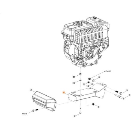 SUPPORTO MOTORE ORIGINALE EMAK L66152820 | NewgardenAgri.com