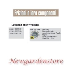 Disco frizione 15293 50x45EV Z24 LAVERDA MIETITREBBIE 3650 3750 3850 R | NewgardenAgri.com