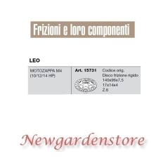 Disco frizione 15731 motozappa M4 10 12 14HP compatibile LEO 17x14x4 140x96x7,5 | NewgardenAgri.com