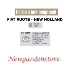 Disque d'embrayage 32x28EV 11cave 650 650DT 750 750DT 15277 FIAT NEW HOLLAND | NewgardenAgri.com