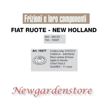 Disco frizione 32x28EV 11cave 650 650DT 750 750DT 15277 FIAT NEW HOLLAND | NewgardenAgri.com
