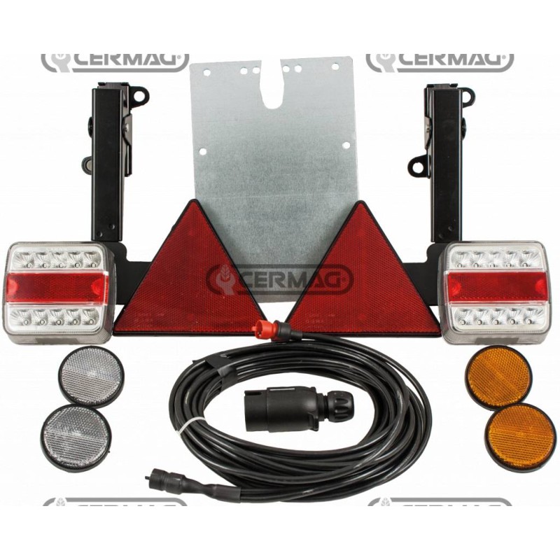 LED lights kit mounted on tilting support for agricultural machine
