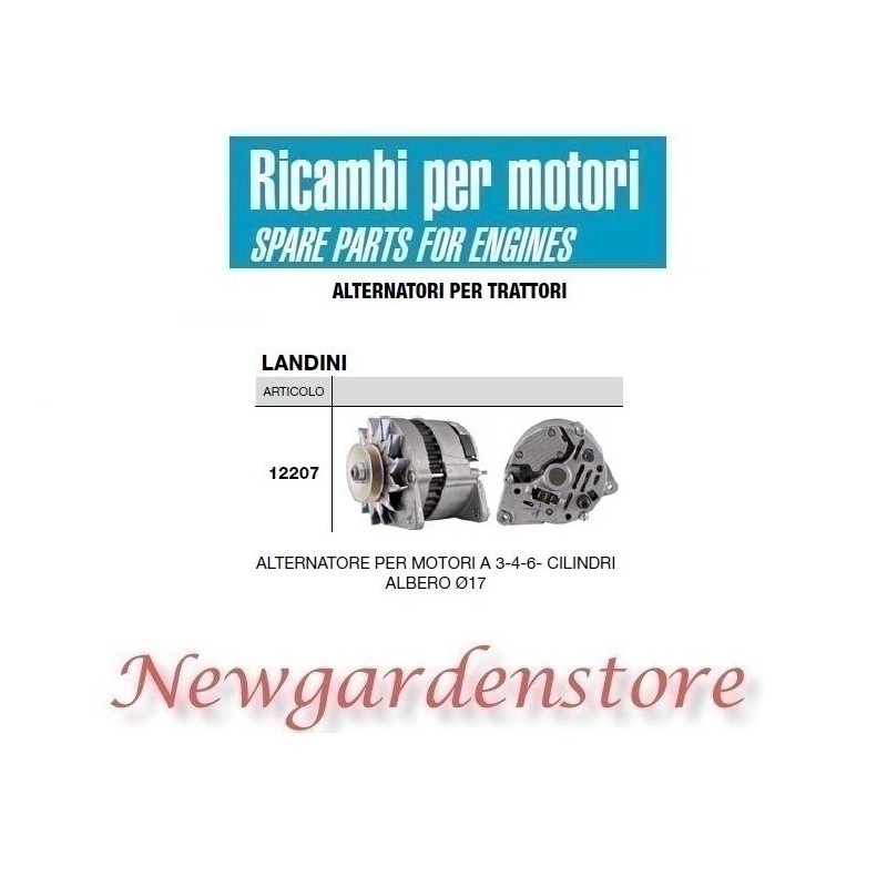 Lichtmaschine 12207 LANDINI Traktor Motor 3 4 6 Zylinder 14 Volt 70 Ampere