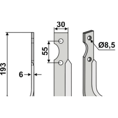 Motorhacke Grubberfräse kompatibel 350-568 B.C.S. links 193mm | NewgardenAgri.com